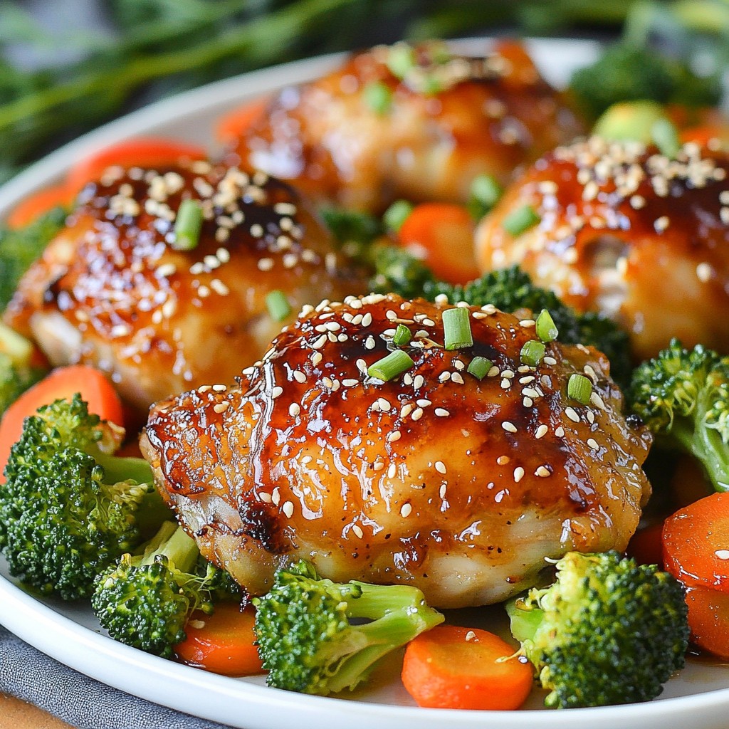 Sheet Pan Honey Garlic Chicken & Veggies Leckeres Gericht