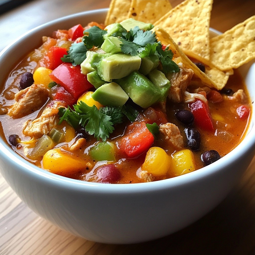 Würzige Hähnchen-Taco-Suppe mit Bohnen Rezept