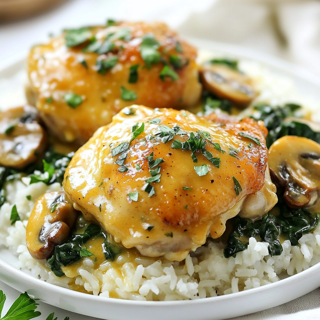 Creamy Smothered Chicken and Rice Einfache Rezeptidee