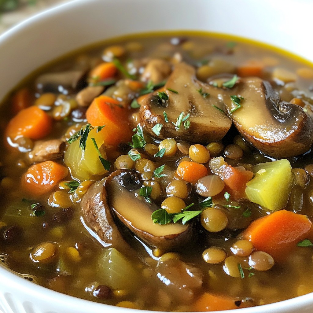 Herzhafter Eintopf mit Pilzen und Linsen rezept