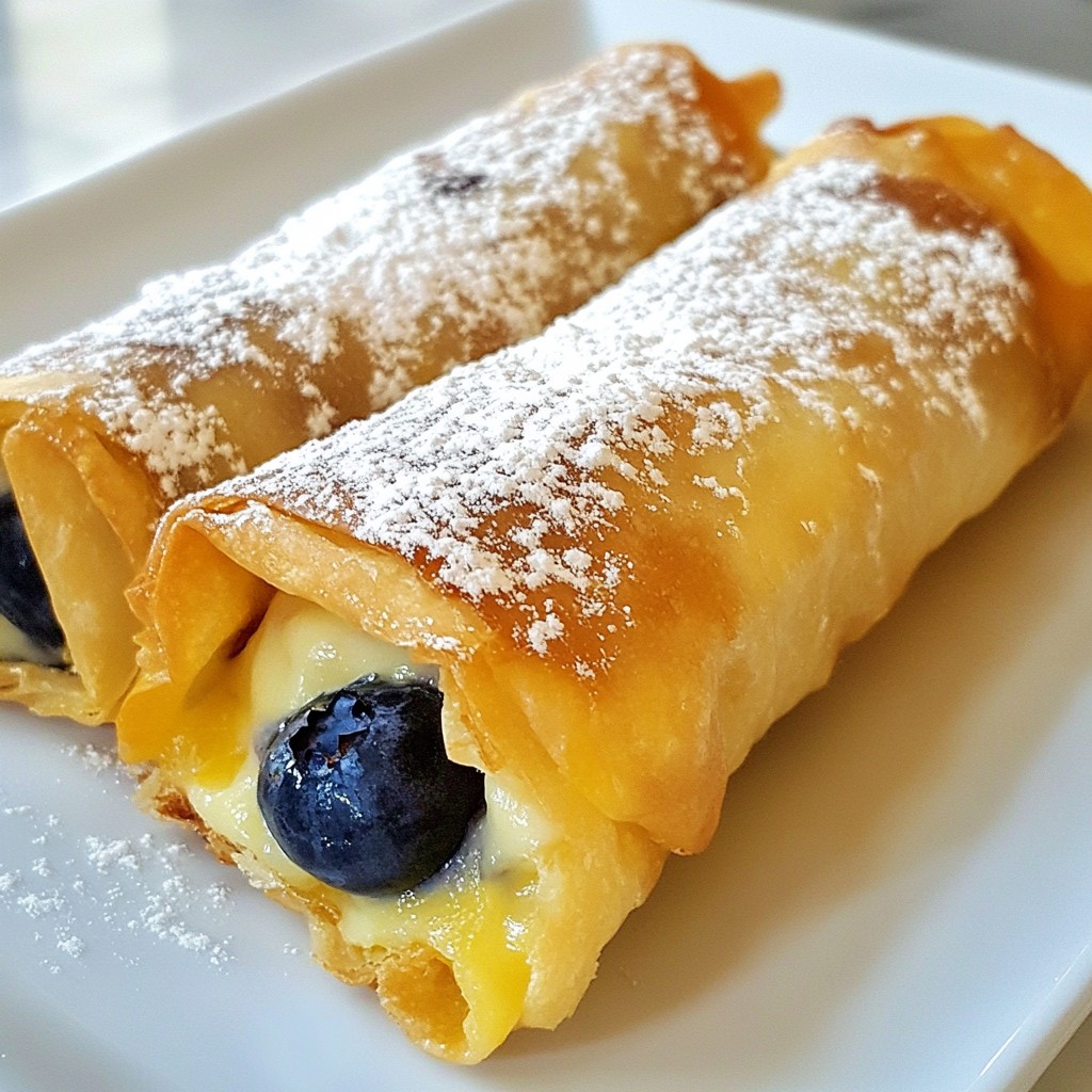 Blaubeer Cream Cheese Egg Rolls Genussvolle Leckerei