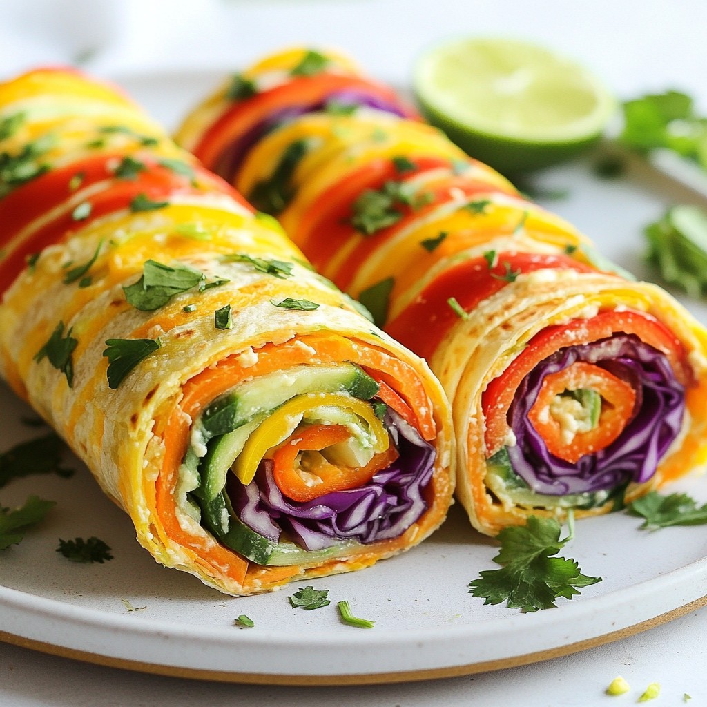 Vegan Rainbow Veggie Wraps Frisch und Bunt Genießen