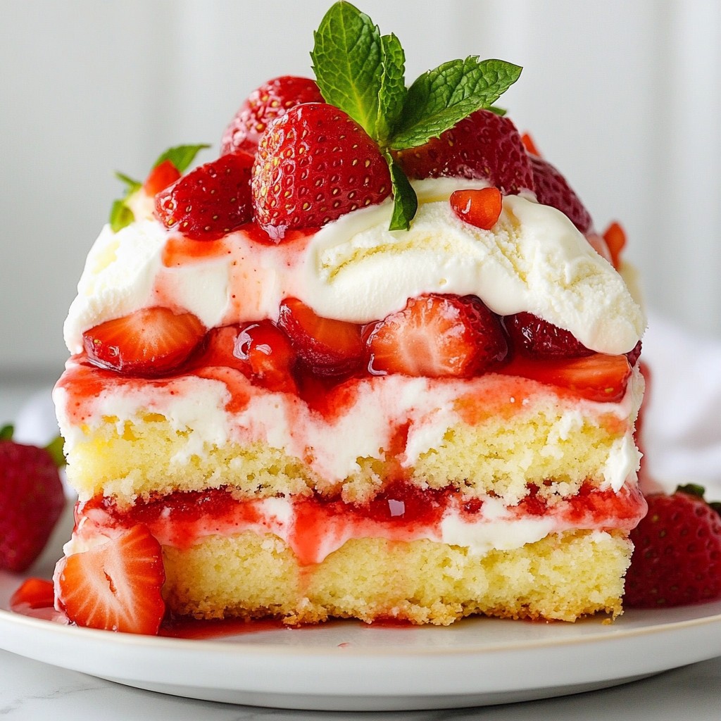 Schmackhafte Erdbeerkuchen-Eiscremetorte Rezept