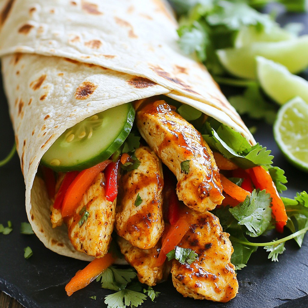 Süße Chili-Hühnchen-Wraps Einfach und Lecker Genießen