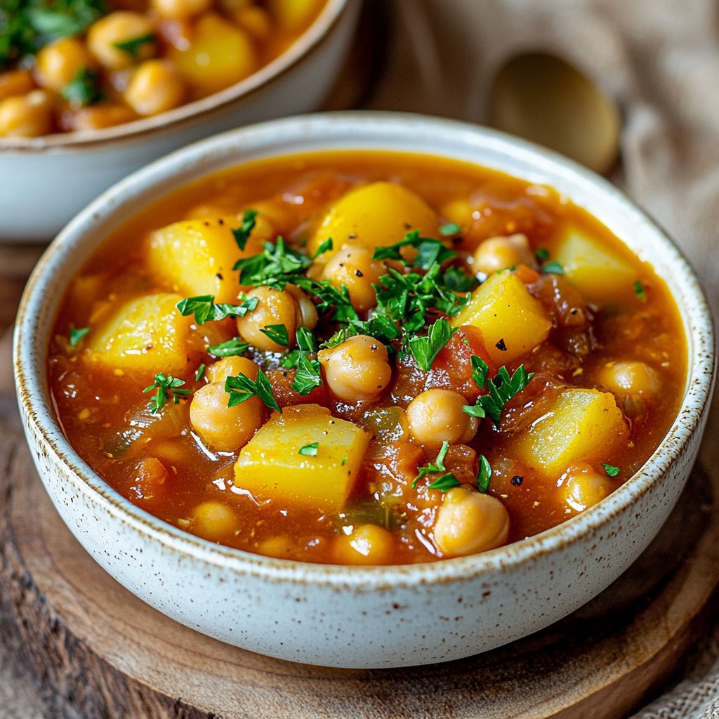Herzhaft Kichererbsen und Kartoffel Eintopf Rezept