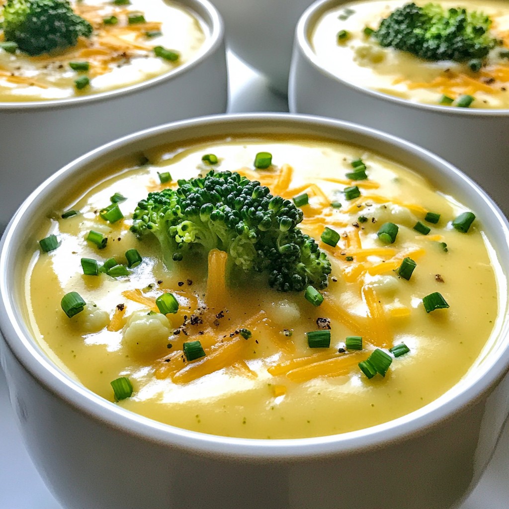 Cremige Suppe Cauliflower und Broccoli Cheddar Spaß