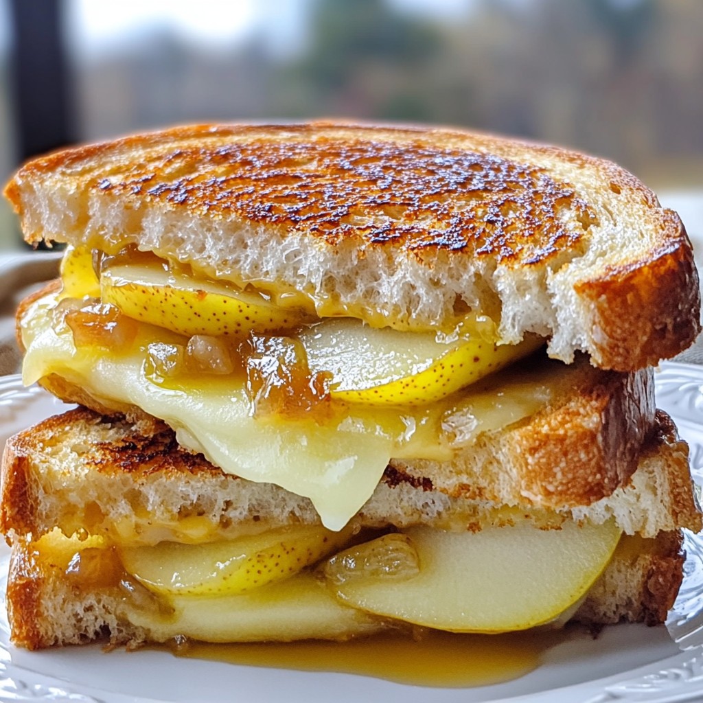 Birnen-Apfel-Grilled Cheese mit Karamellisierten Zwiebeln