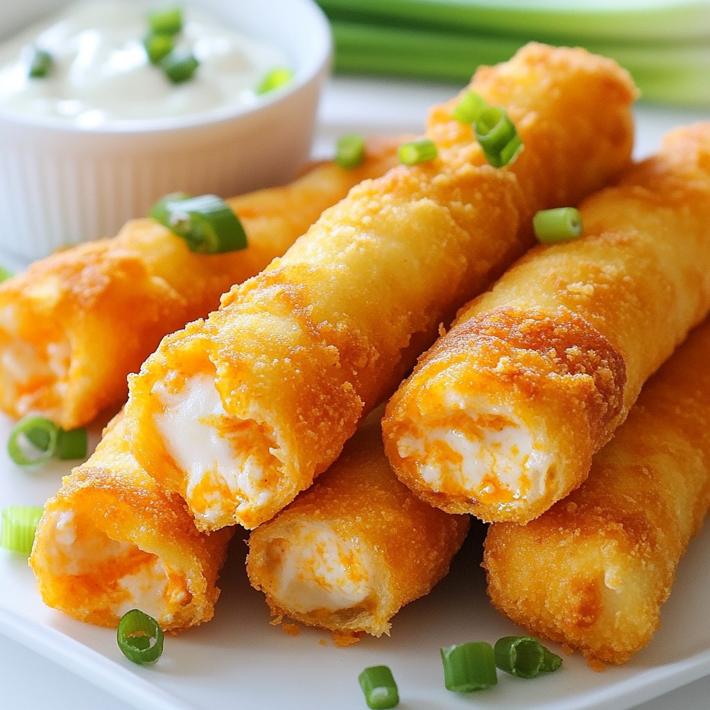 Buffalo Chicken Mozzarella Sticks Knusprig und Lecker