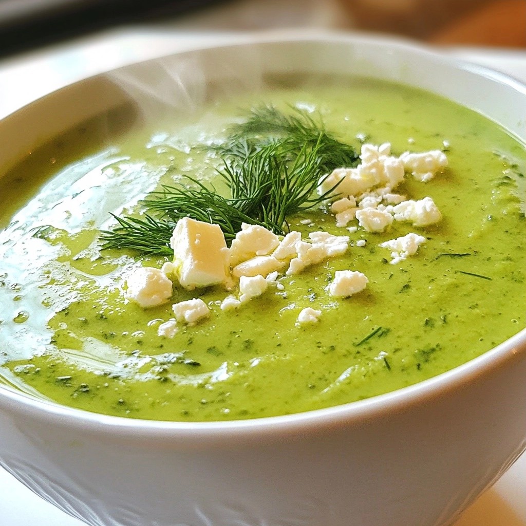 Creamy Soup Spinach and Feta Velouté Rezept Einfach