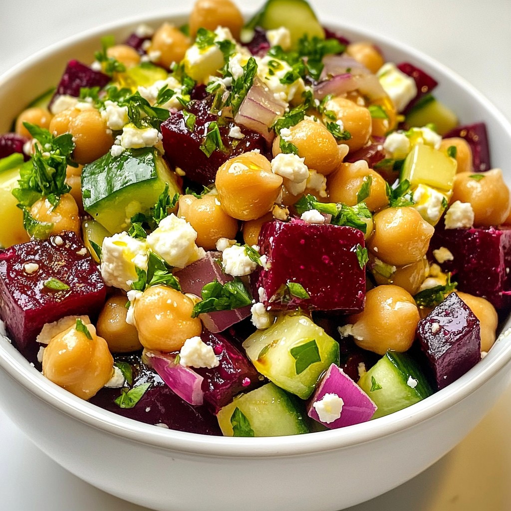 Kichererbsen-Rote-Bete-Feta-Salat Frisch und Lecker