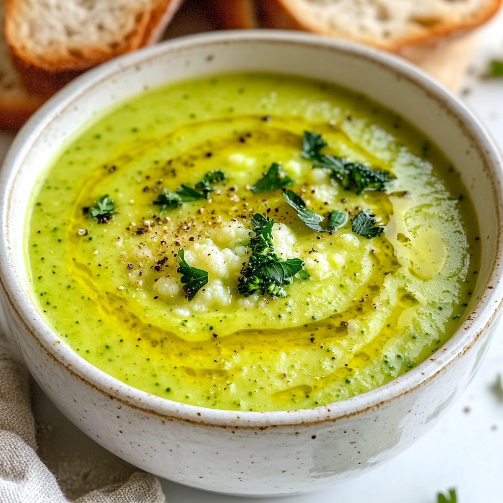 Gesunde Brokkoli und Blumenkohl Suppe für Vitalität