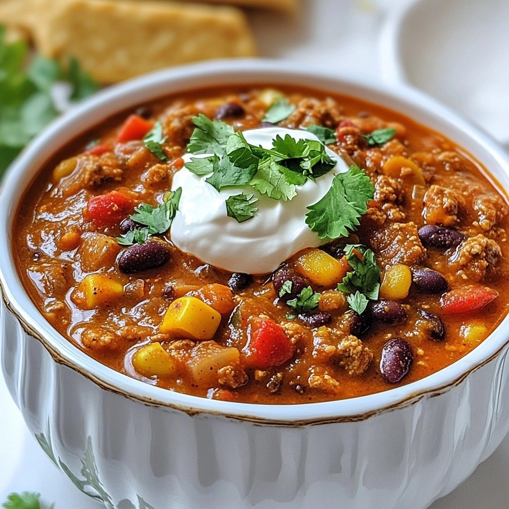 Roasted Garlic and Red Pepper Chili Einfache Idee