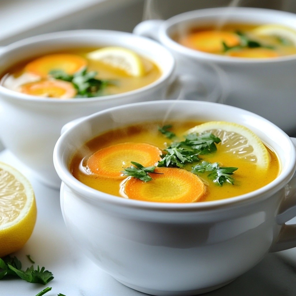 Detox Ginger und Turmeric Broth mit Carrots Rezept