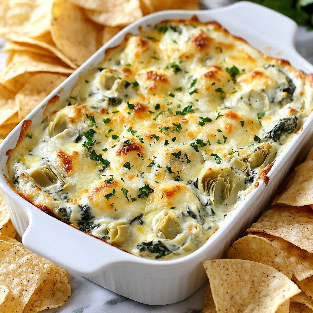 Cremiger Spinat-Artischocken-Dip Einfach und Lecker