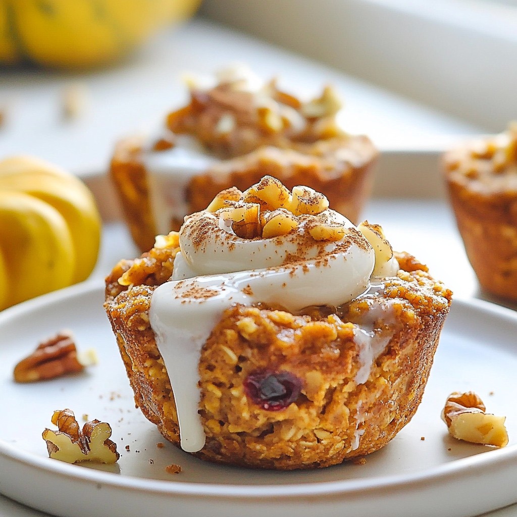 Kürbis Gebackene Haferflocken Tassen Einfach Lecker