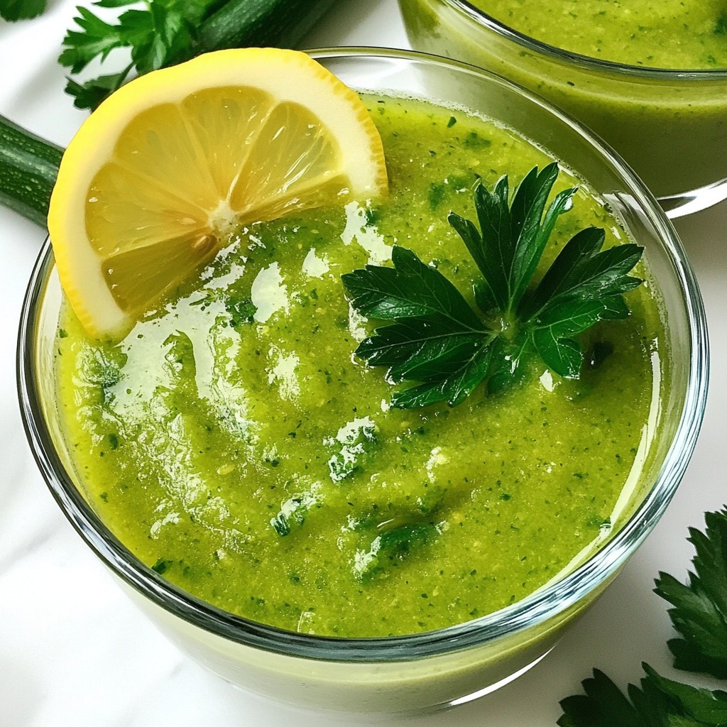 Zucchini and Spinach Detox Broth Gesund und Erfrischend