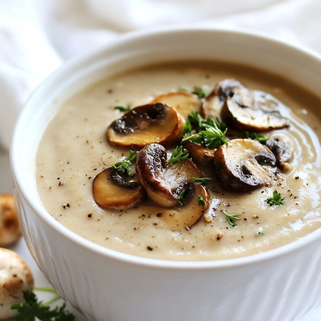 Seidige Pilz-Thymian-Suppe Aromatisch und Schmackhaft