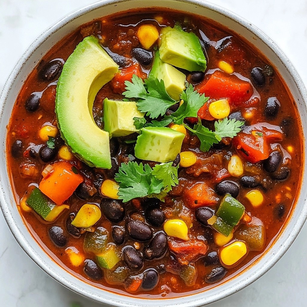 Smoky Vegetarian Black Bean Chili Herzhaftes Gericht