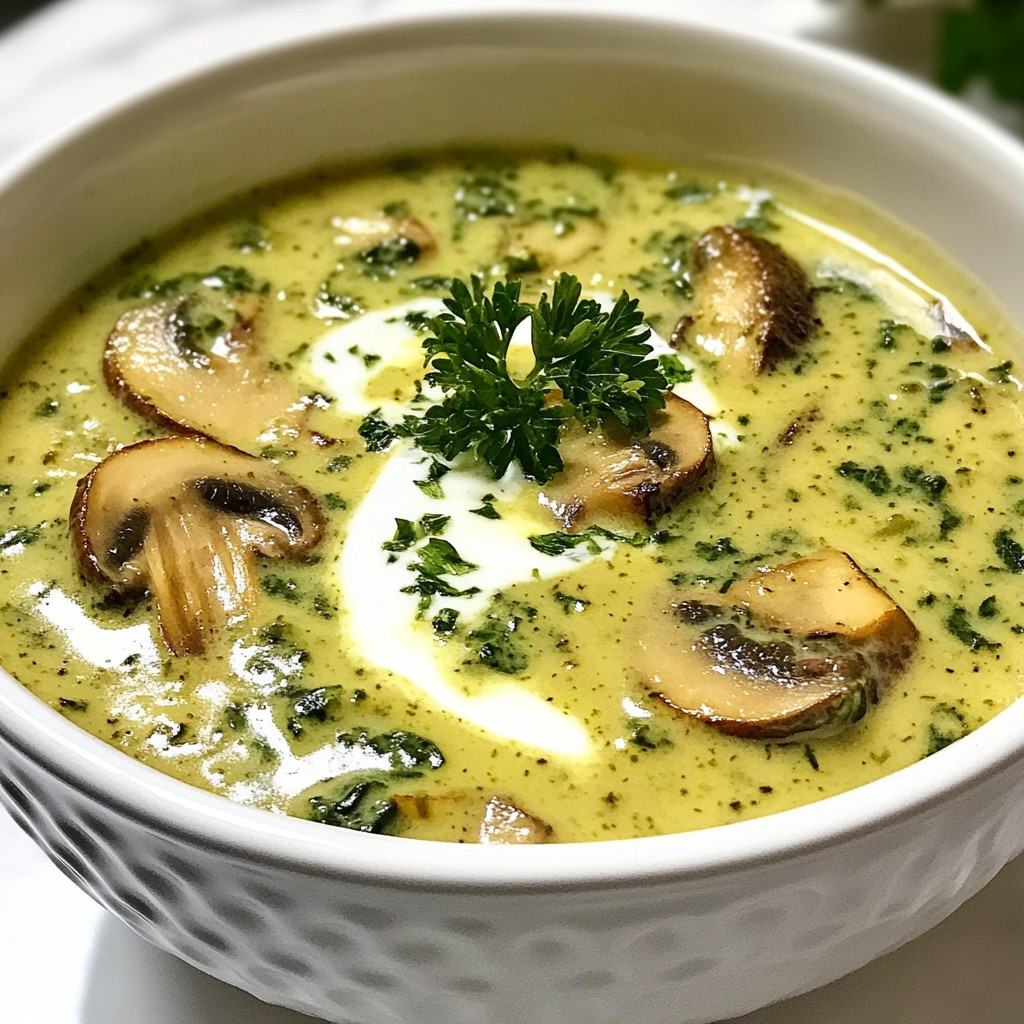 Cremige Pilz-Spinat-Suppe Einfache und leckere Variante