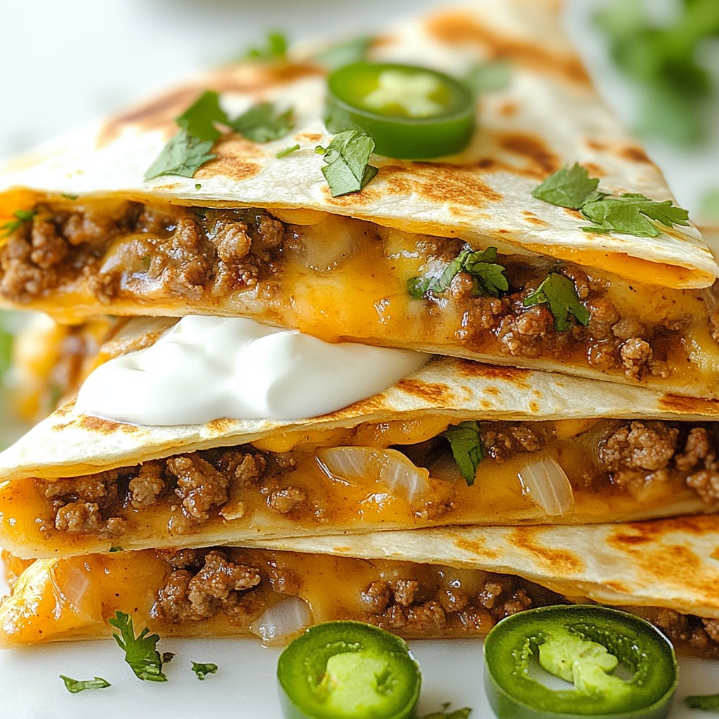 Beef & Cheddar Quesadilla Towers Schnelle Genussidee