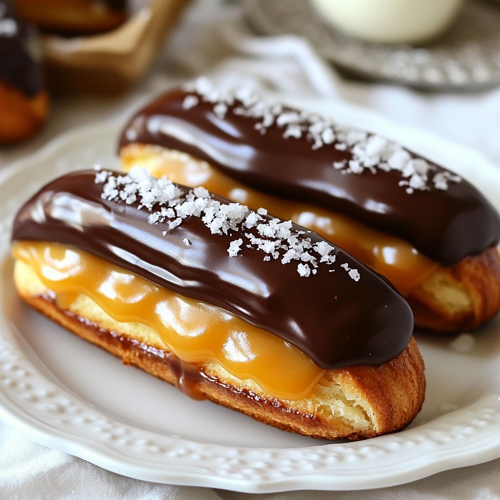 Salted Caramel Chocolate Éclairs Einfache und leckere Rezeptur