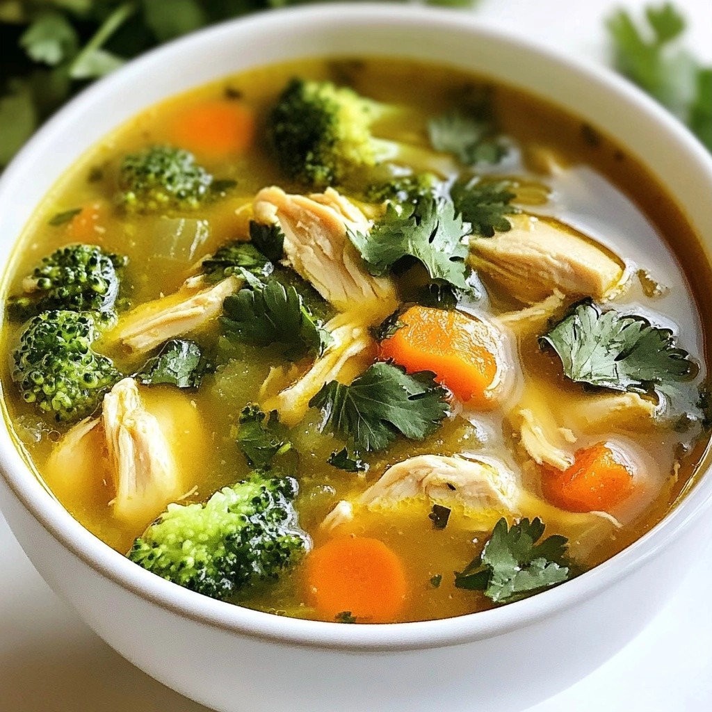 Schmackhafte Chicken Ginger Soup mit Broccoli Rezept
