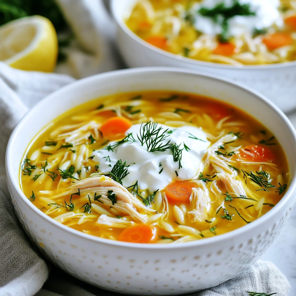 Griechische Zitronen-Hühnchen-Suppe Einfach und Köstlich