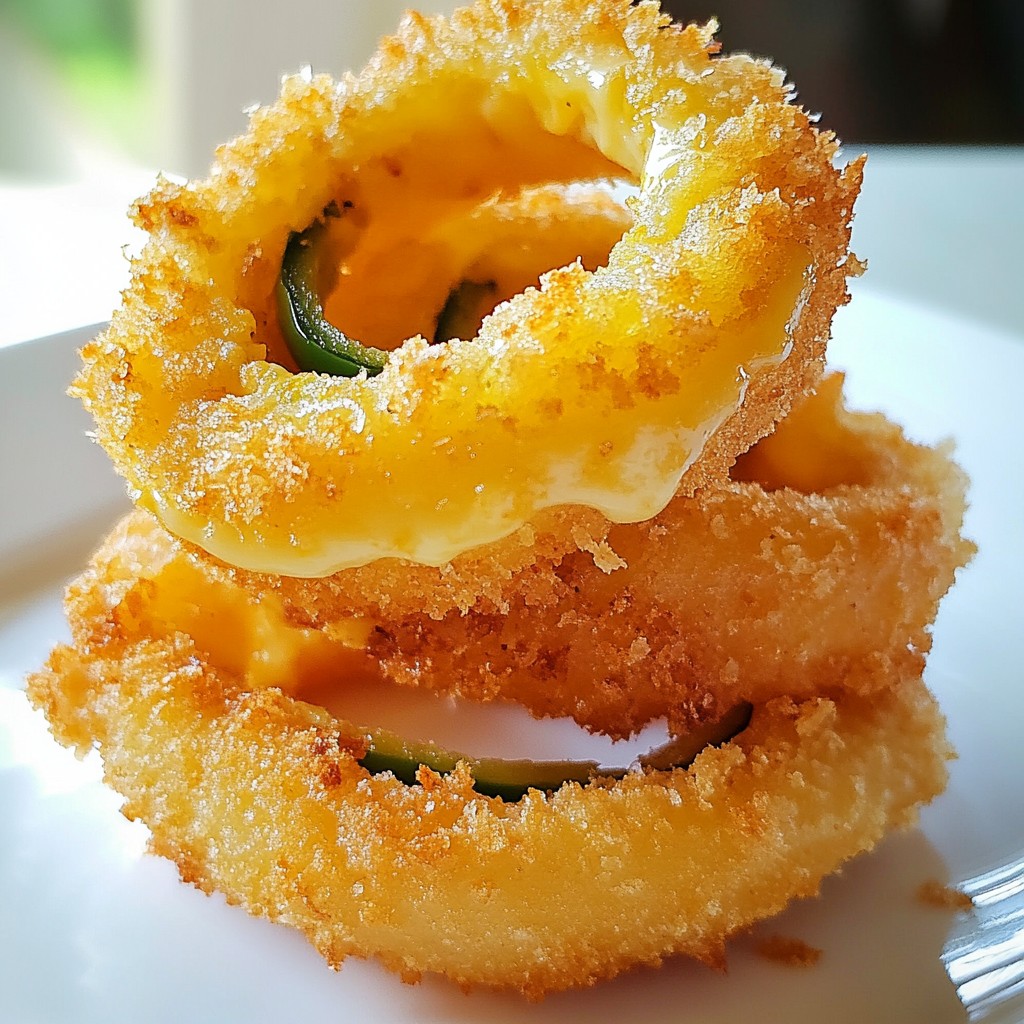 Jalapeño Popper Stuffed Onion Rings Knusprig und Lecker