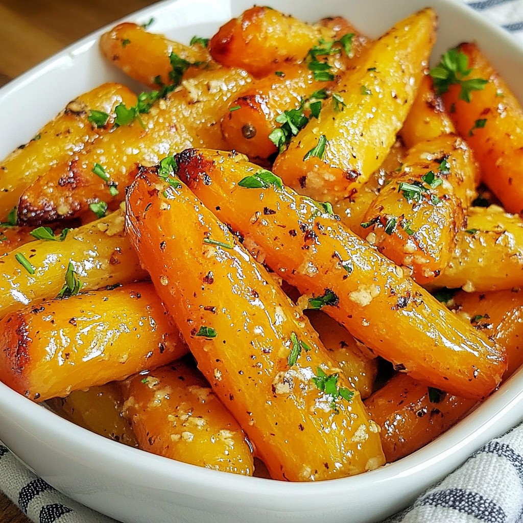 Honig Knoblauch Butter Röstkarotten Einfaches Rezept