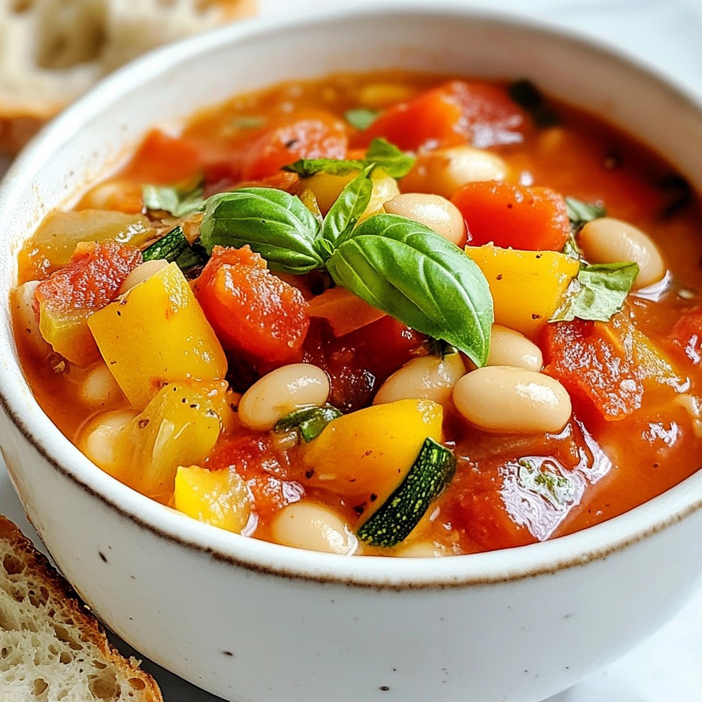 Herzhafter Tomaten- und Cannellini-Bohneneintopf
