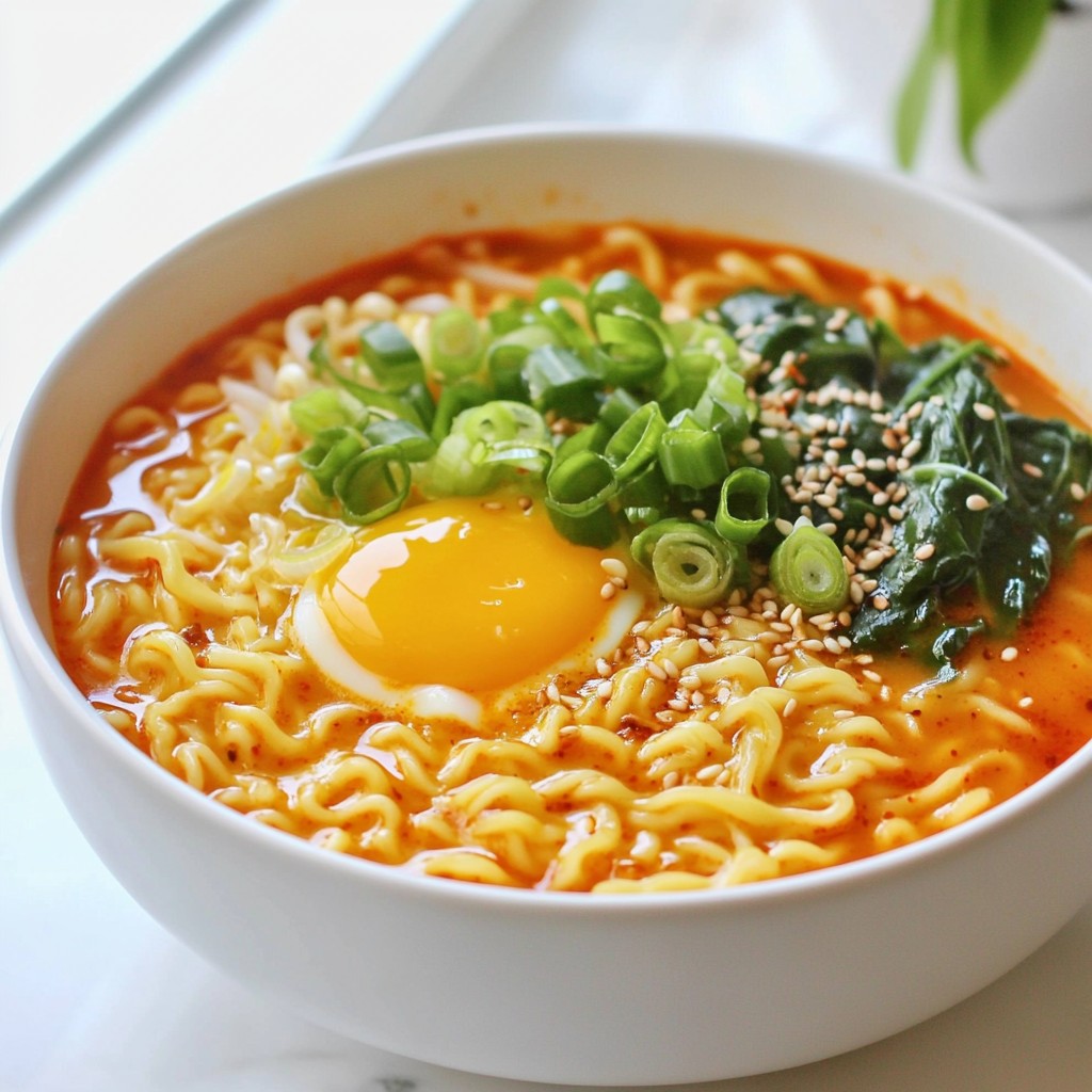 Spicy Creamy Korean Ramen Einfache und köstliche Mahlzeit