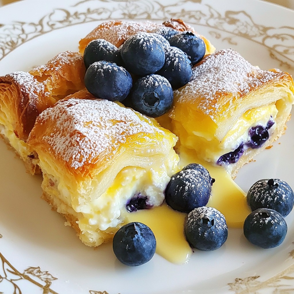 Blaubeer-Cremekäse-Croissant-Auflauf Einfache Rezeptidee