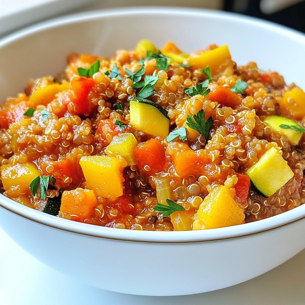 Herzhaftes Quinoa und rote Linsen Eintopf Rezept