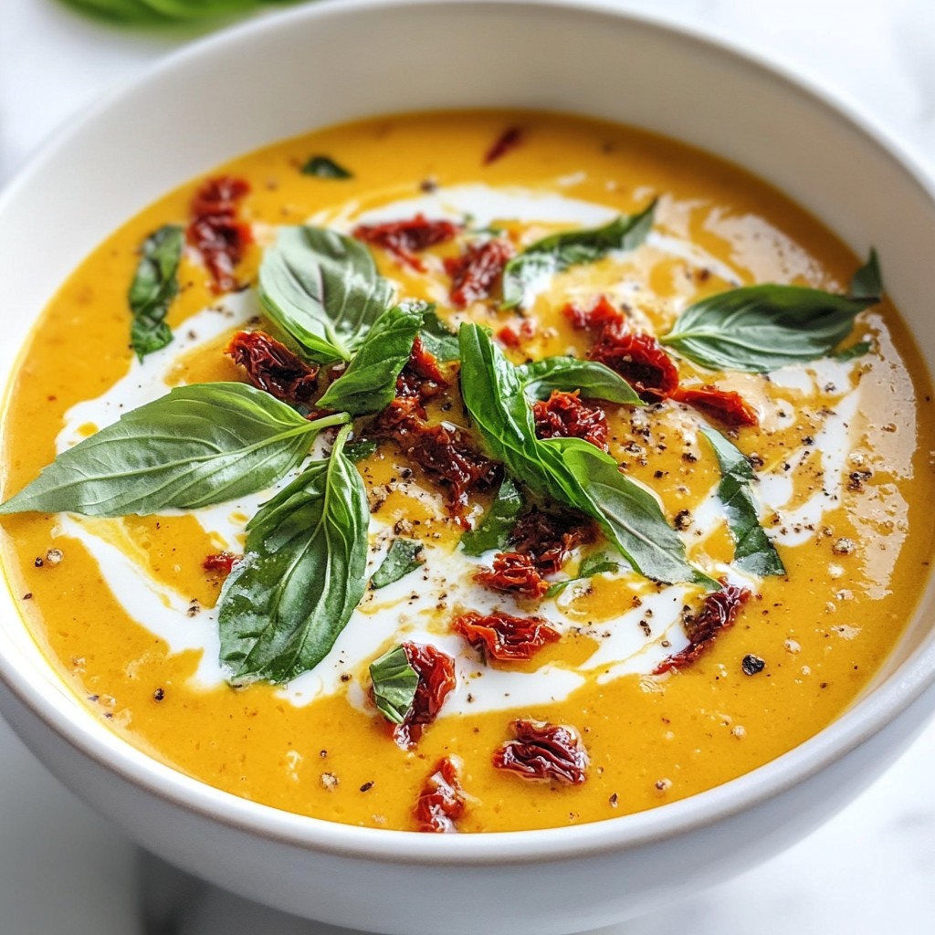 Creamy Soup Sun-Dried Tomato and Basil Velouté genießen