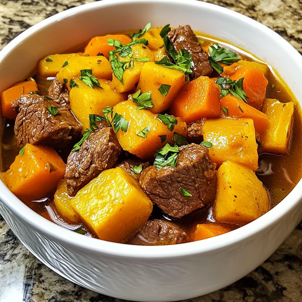 Herzhaftes Rindfleisch und Süßkartoffel Eintopf rezept