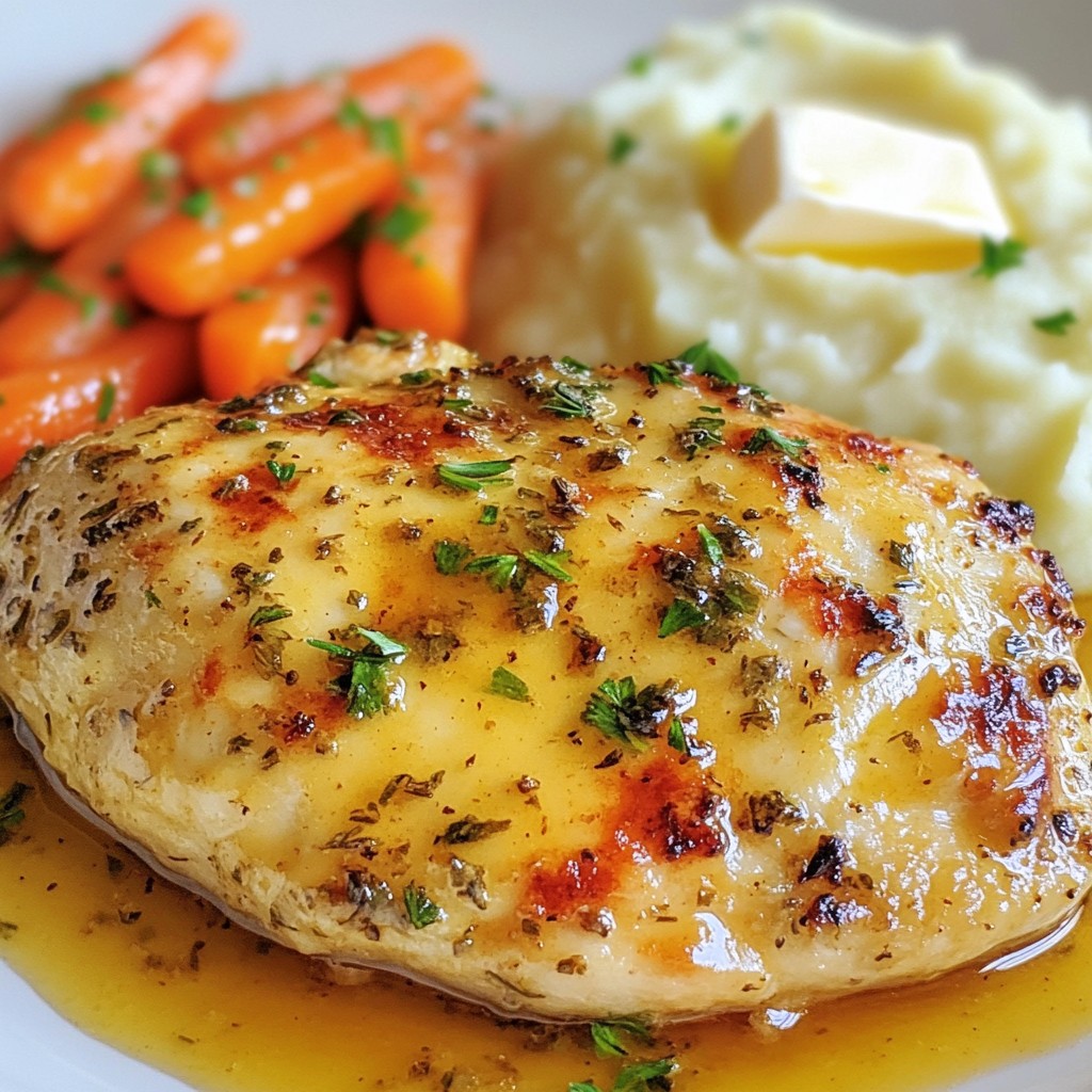 Knoblauch Kräuter Hühnchen mit köstlichem Püree