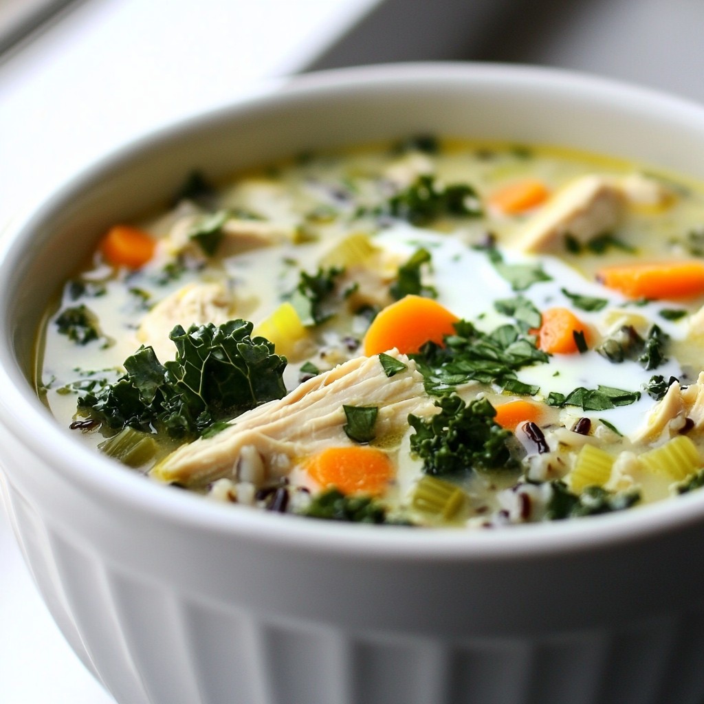 Kräuter Geflügel und Waldreis Suppe Einfache Rezeptidee