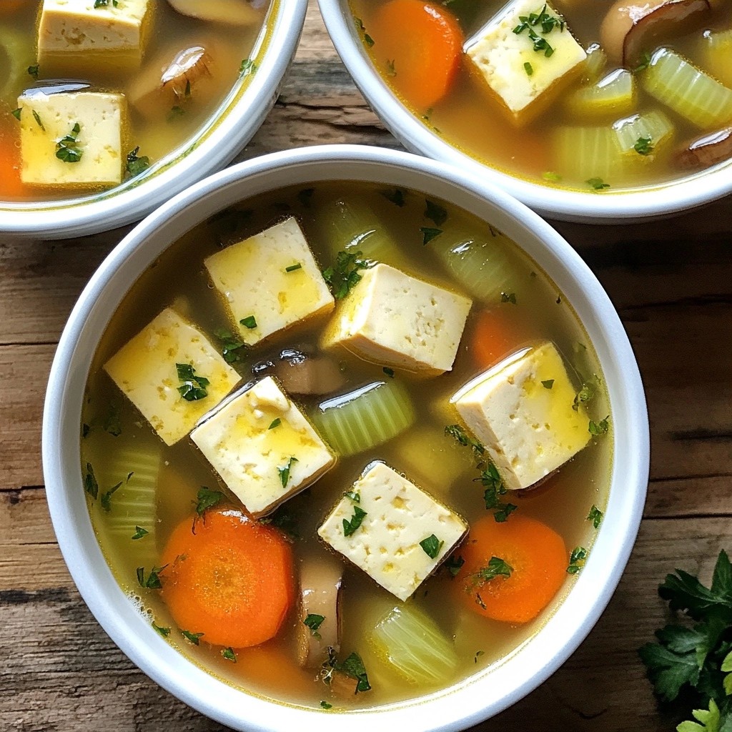 Herbed Vegetable Broth with Tofu Nahrhaft und Einfach