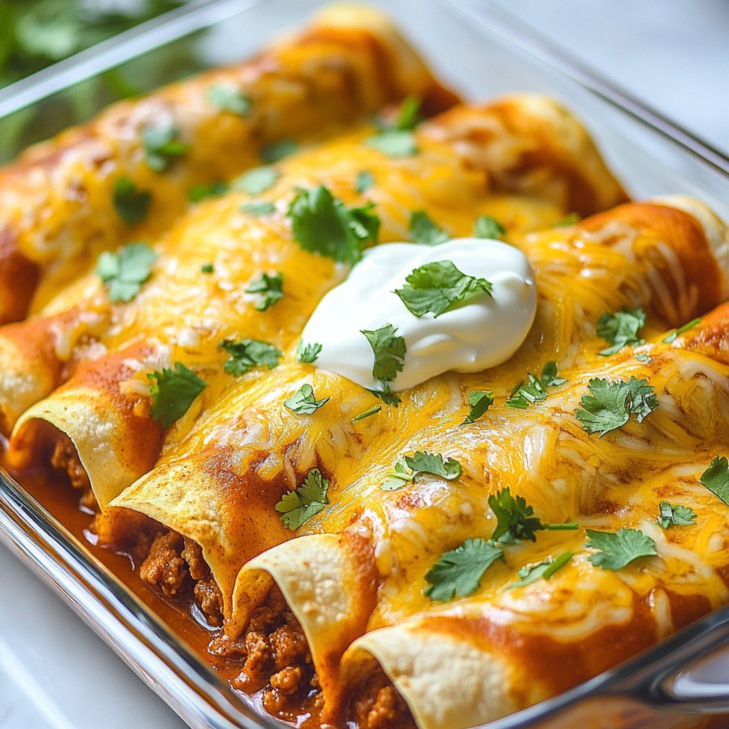 Red Sauce Beef Enchiladas Schnelle und Einfaches Rezept