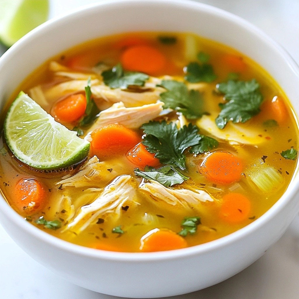 Köstliche Hühnersuppe mit Ingwer und Kurkuma Rezept