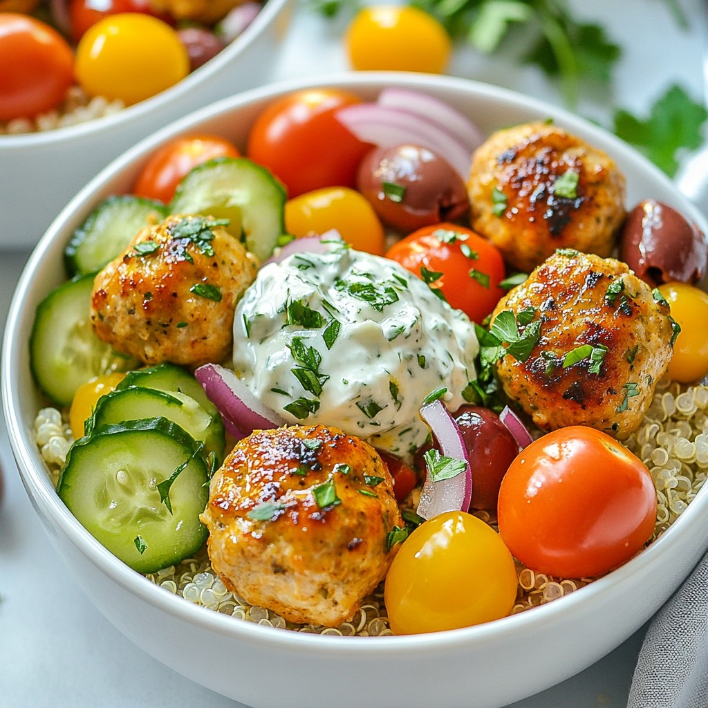 Mediterranean Chicken Meatball Bowls für jeden Tag