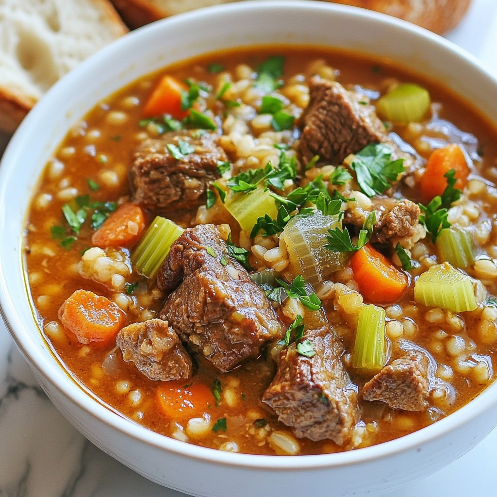 Herzhaftes Rindfleisch und Perlgraupen-Eintopf rezept