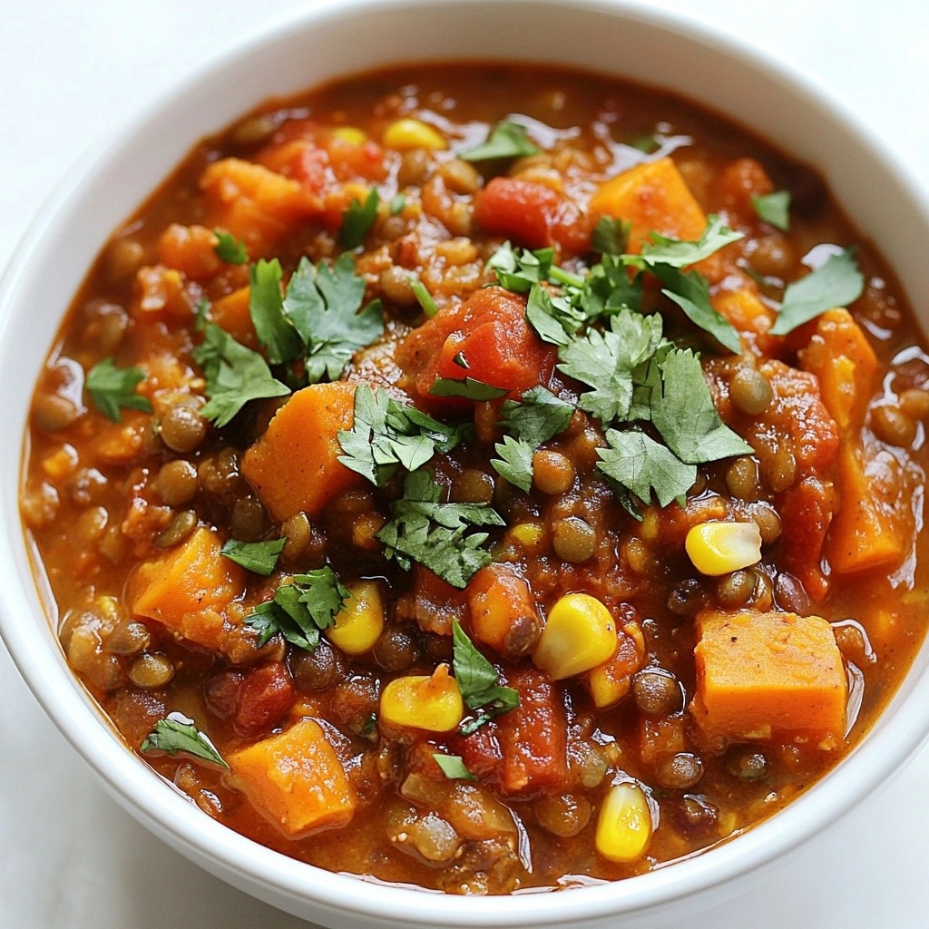 Smoky Lentil and Sweet Potato Chili Köstliche Mahlzeit