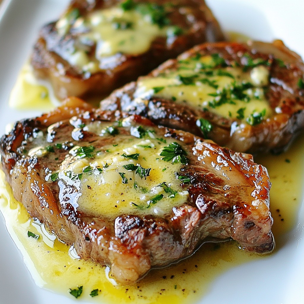 Knoblauchbuttersteak mit Parmesancreme Köstliches Gericht