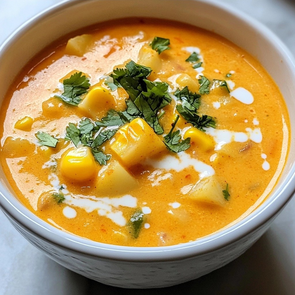 Cremige Suppe Roasted Red Pepper und Mais-C chowder