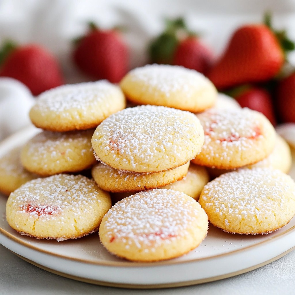 Weiche Erdbeer-Zuckerplätzchen einfache und köstliche Leckerei