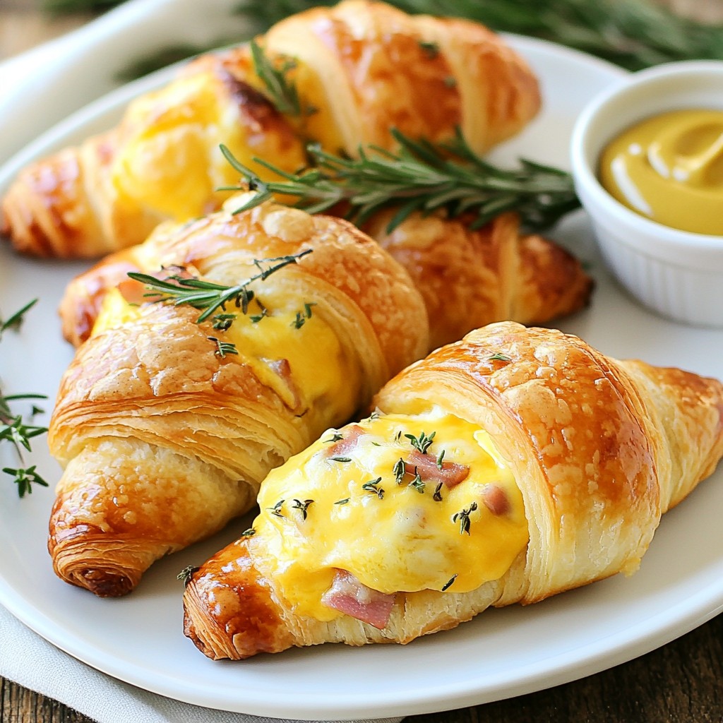 Baked Ham & Cheese Croissants Köstlich Genießen