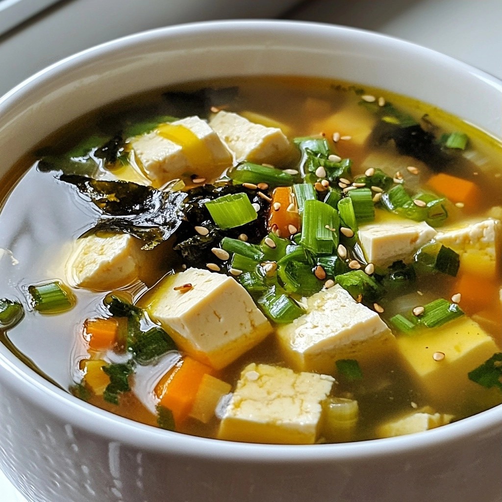 Gesunde Miso-Suppe mit Tofu und Algen Rezept