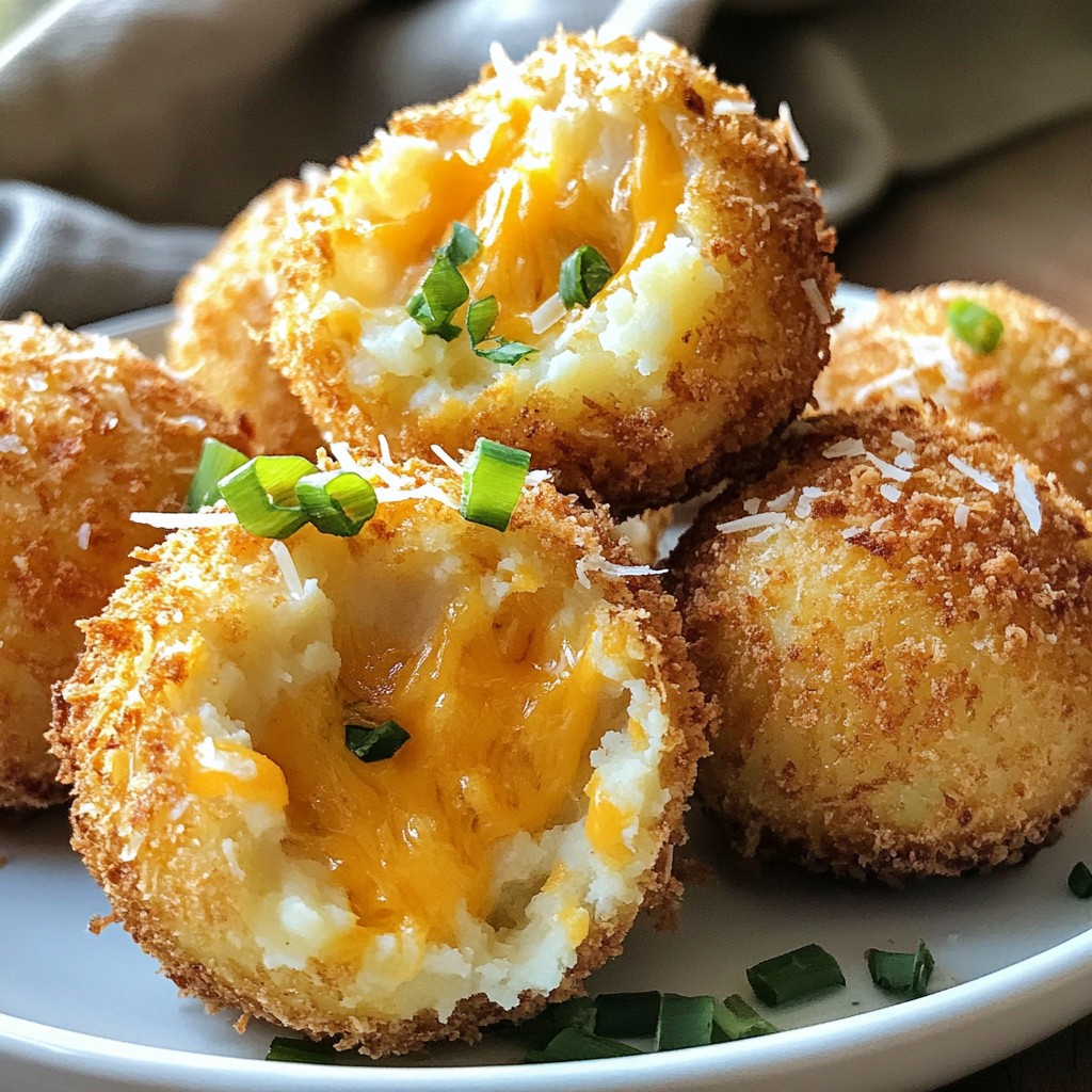 Air Fryer Cheesy Mashed Potato Balls Knusprig und Einfach