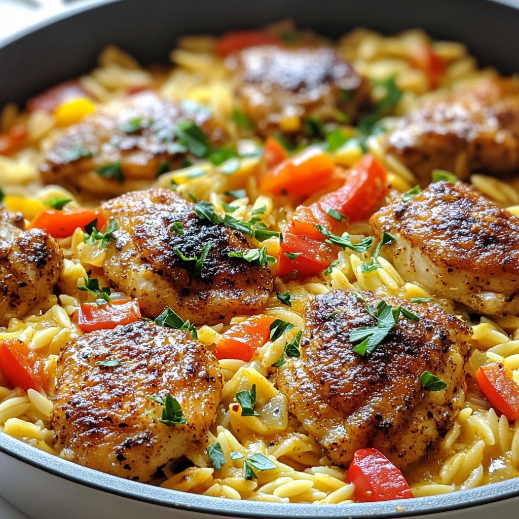 Creamy Cajun Chicken Orzo Schnelles und köstliches Gericht